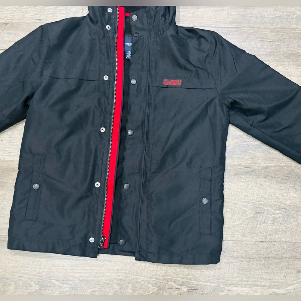 GAP KIDS👦BLACK & RED BOYS JACKET | HOOD | XL (12Y) - Picture 13 of 16